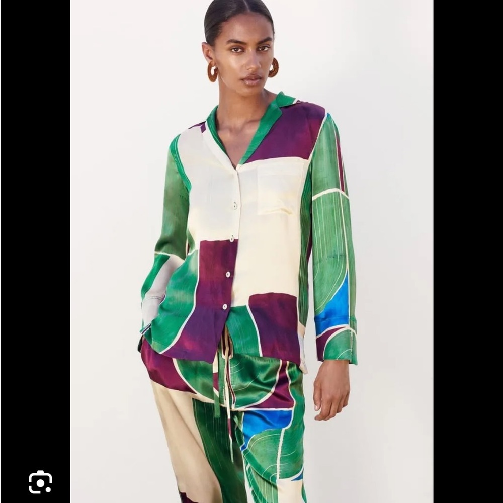 ZARA 100% SILK PRINTED SHIRT - LIMITED EDITION - Picture 2 of 11